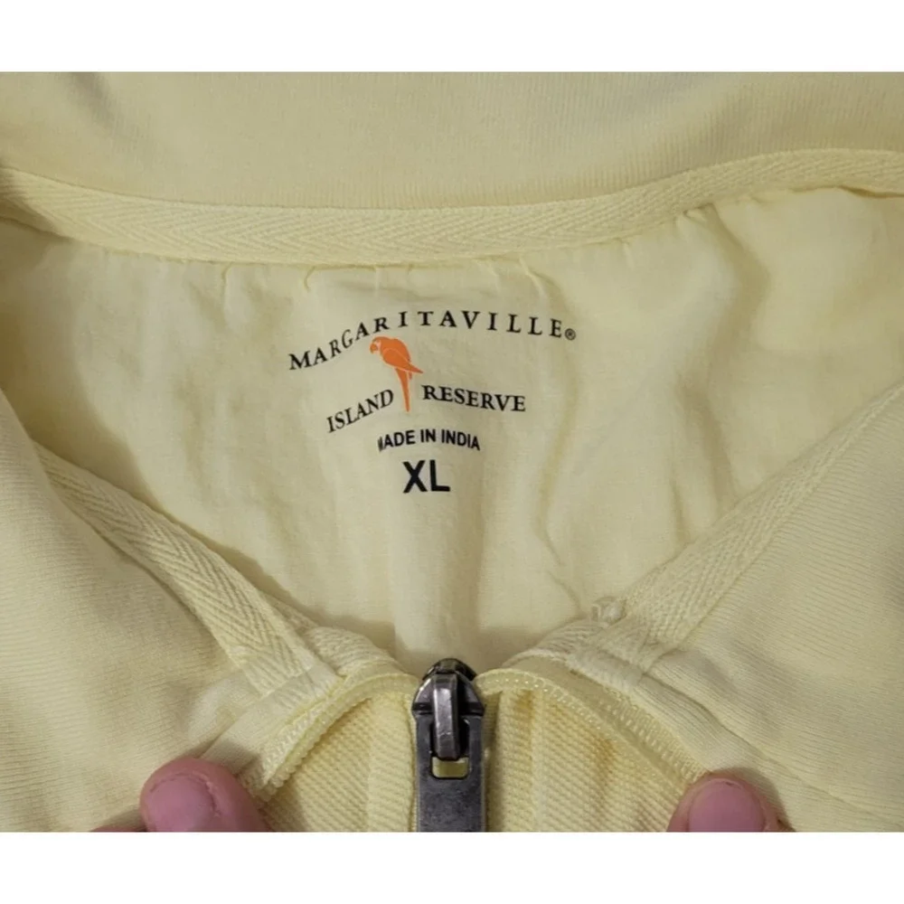 Margaritaville Island Reserve Men's XL Yellow 1/4 Zip Cotton Pullover Sweatshirt